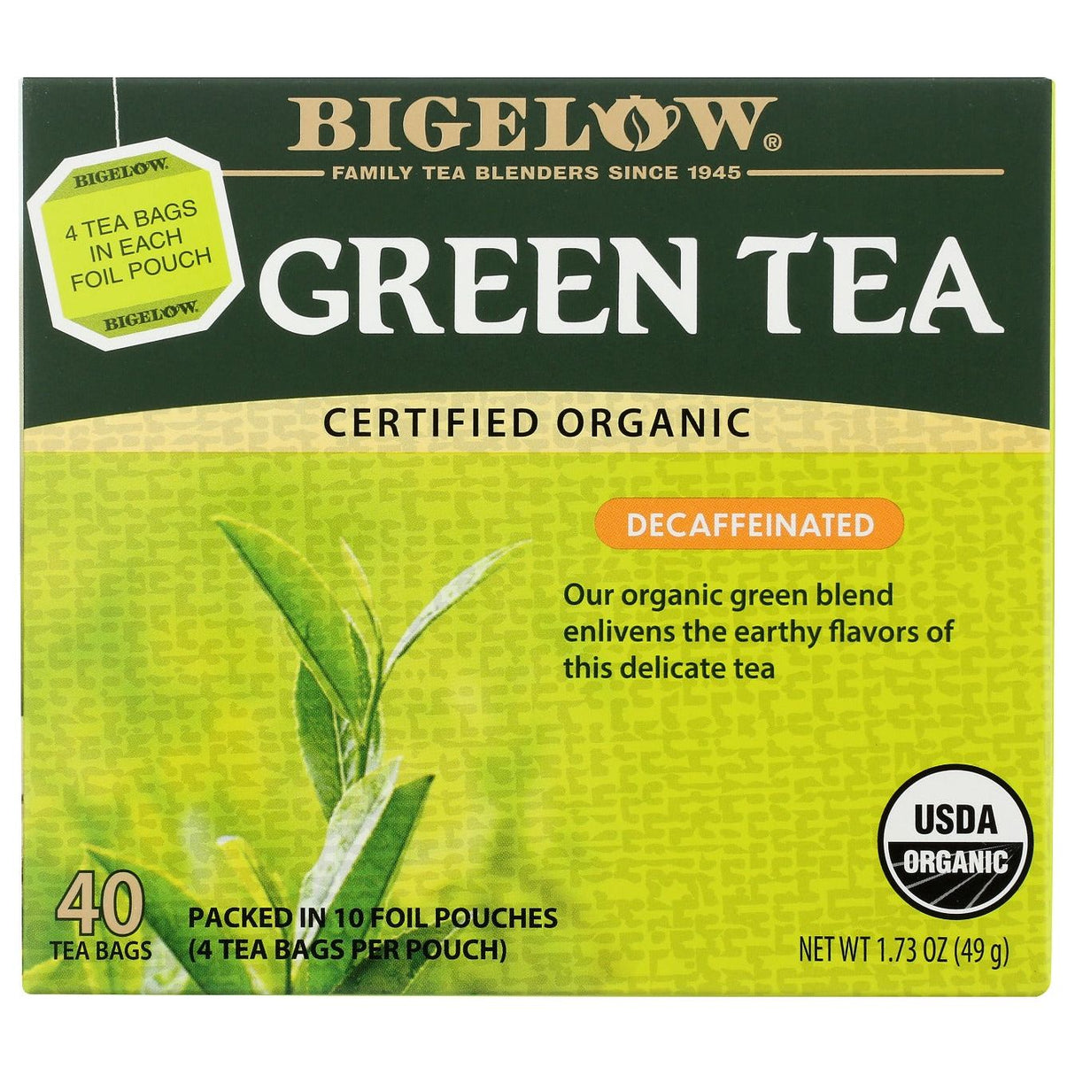 BIGELOW: Organic Green Tea Decaf 40 Bags, 1.73 oz - #tag1# - #tag2#