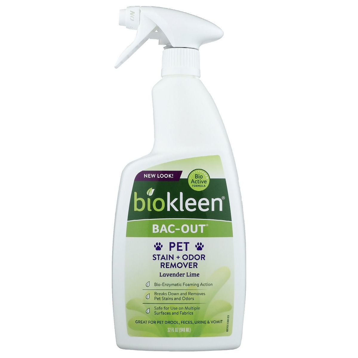 BIOKLEEN: Lavender Lime Bac-Out Pet Stain & Odor Remover Foaming Spray, 32 fo - #tag1# - #tag2#