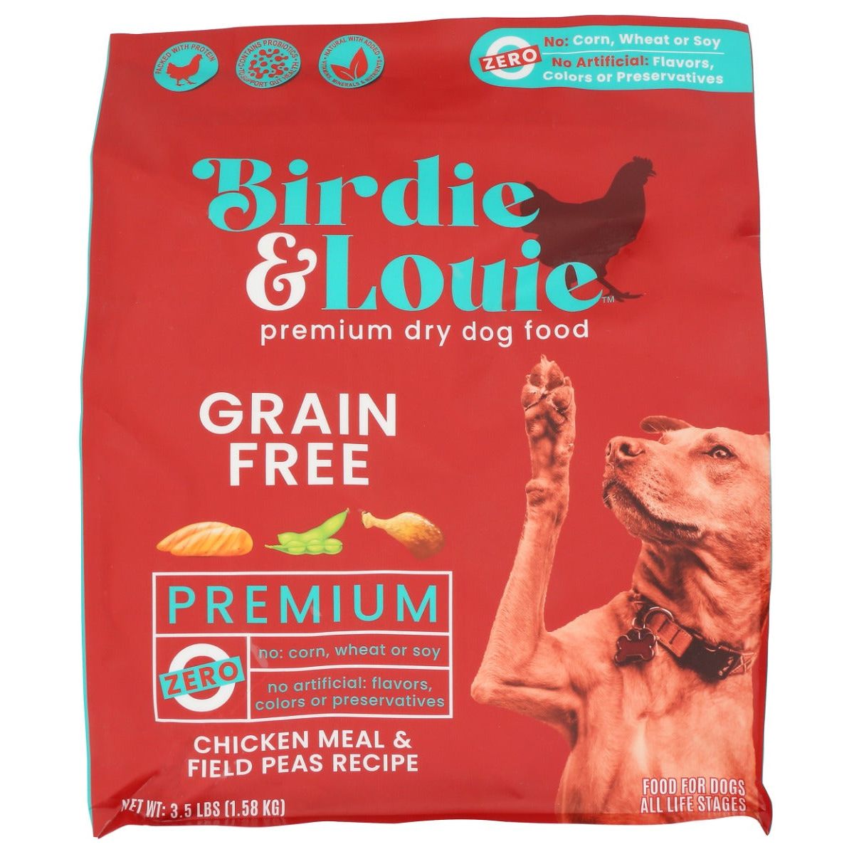 BIRDIE & LOUIE: Chicken Meal and Field Peas Recipe Dry Dog Food, 3.5 lb - #tag1# - #tag2#