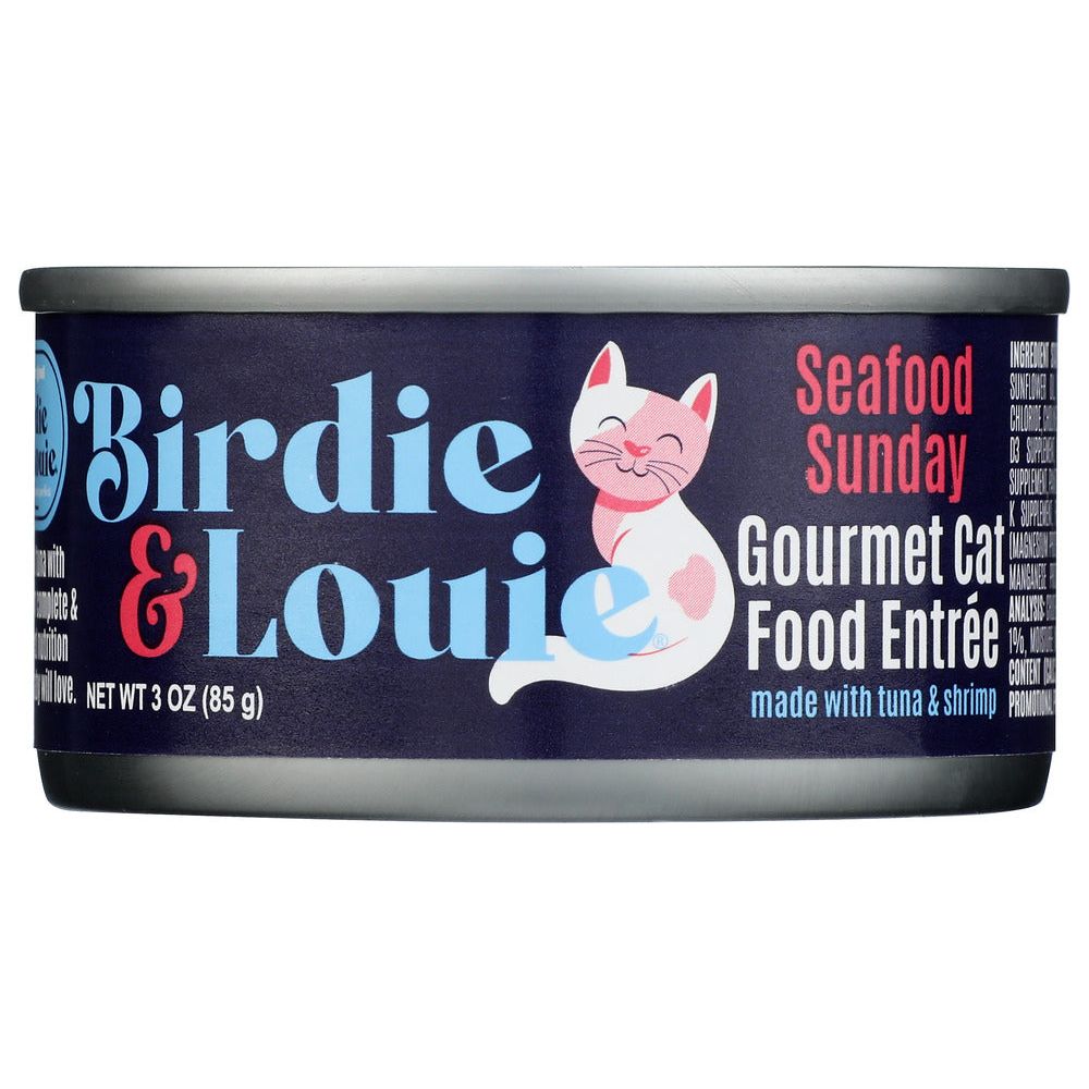 BIRDIE & LOUIE: Seafood Sunday Tuna and Shrimp Wet Cat Food Gourmet Entrees, 3 oz - #tag1# - #tag2#