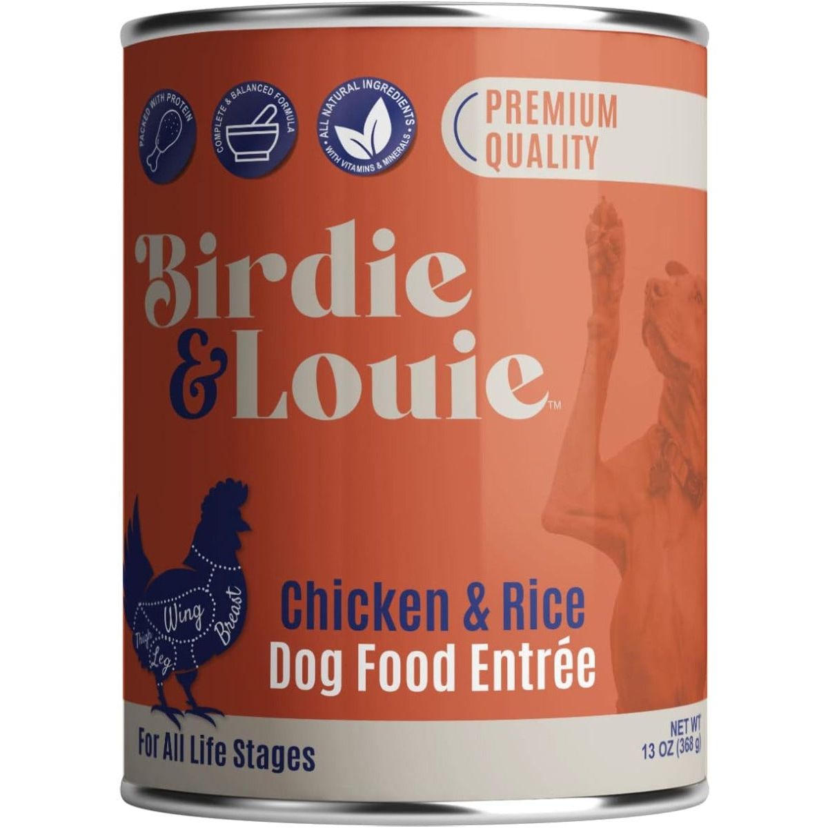 BIRDIE & LOUIE: Wet Dog Food Real Chicken and Rice, 13 oz - #tag1# - #tag2#
