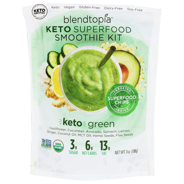 BLENDTOPIA: Keto Green Smoothie Kit, 7 oz - #tag1# - #tag2#