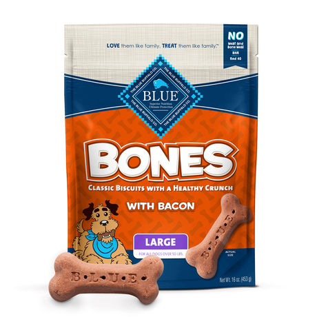 BLUE BUFFALO: Biscuit Lrg Bacon Bones, 16 oz - #tag1# - #tag2#