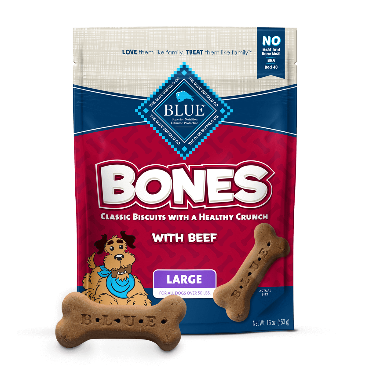 BLUE BUFFALO: Biscuit Lrg Beef Bones, 16 oz - #tag1# - #tag2#