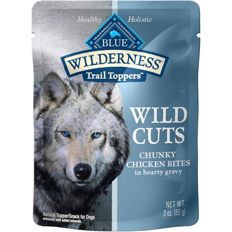 BLUE BUFFALO: Wilderness Wild Cuts Trail Toppers Adult Dog Food Chunky Chicken Bites in Hearty Gravy, 3 oz - #tag1# - #tag2#