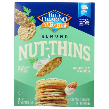BLUE DIAMOND: Almond Nut-Thins Nut And Rice Cracker Snacks Country Ranch, 4.25 oz - #tag1# - #tag2#