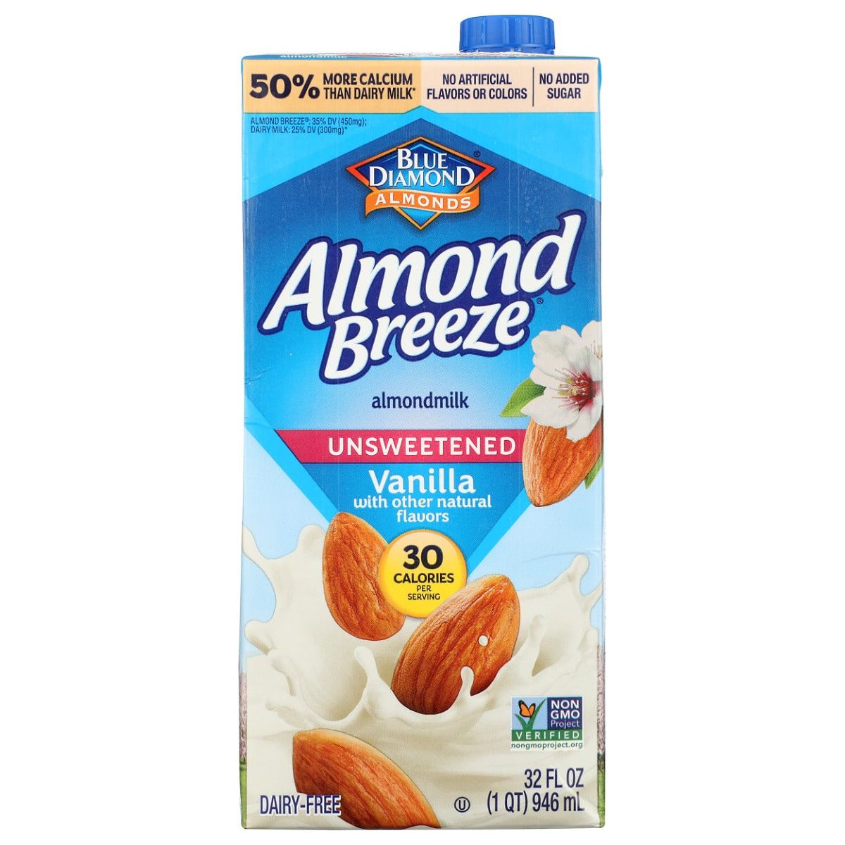 BLUE DIAMOND: Unsweetened Vanilla Almondmilk, 32 fo - #tag1# - #tag2#