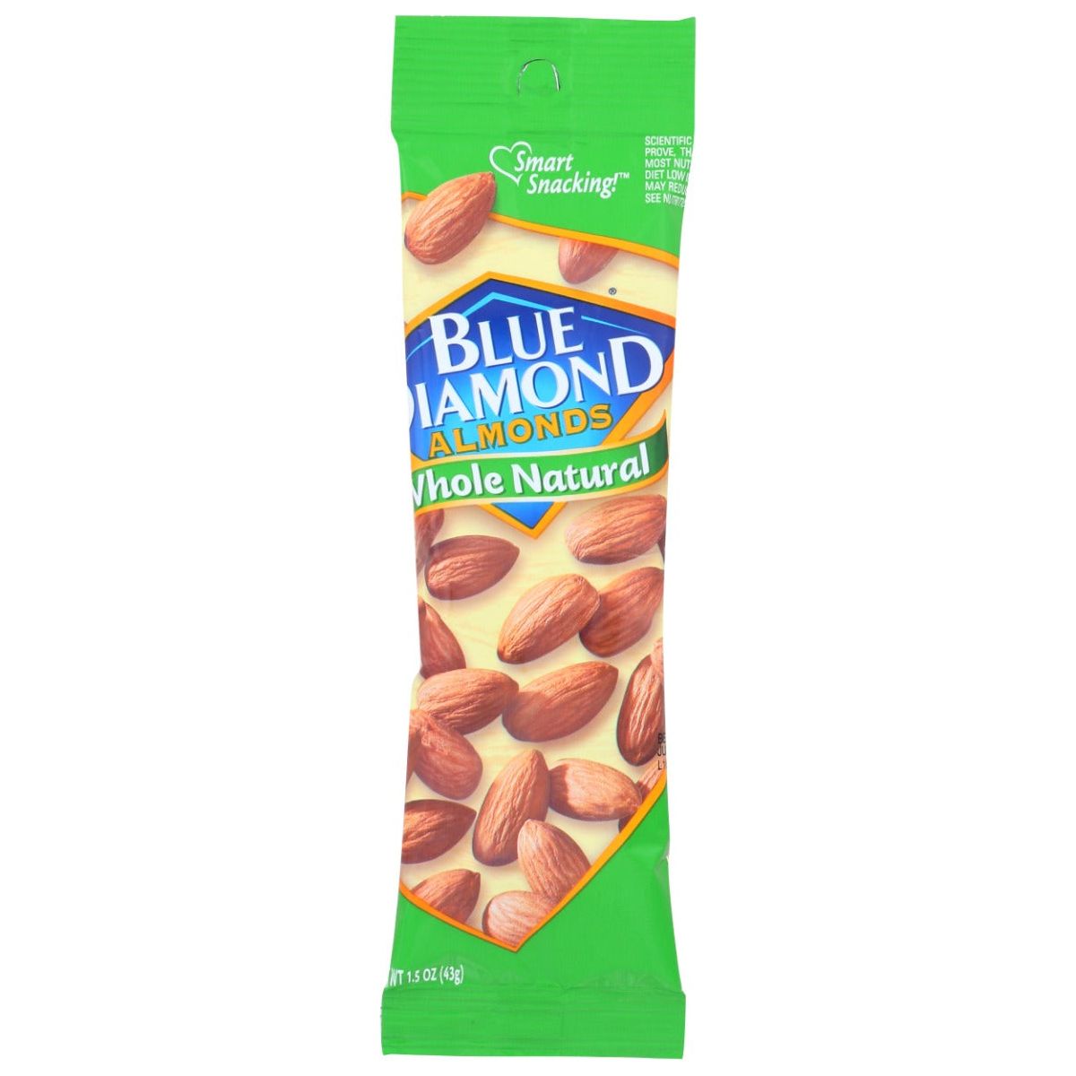 BLUE DIAMOND: Whole Natural Almond Tube, 1.5 oz - #tag1# - #tag2#