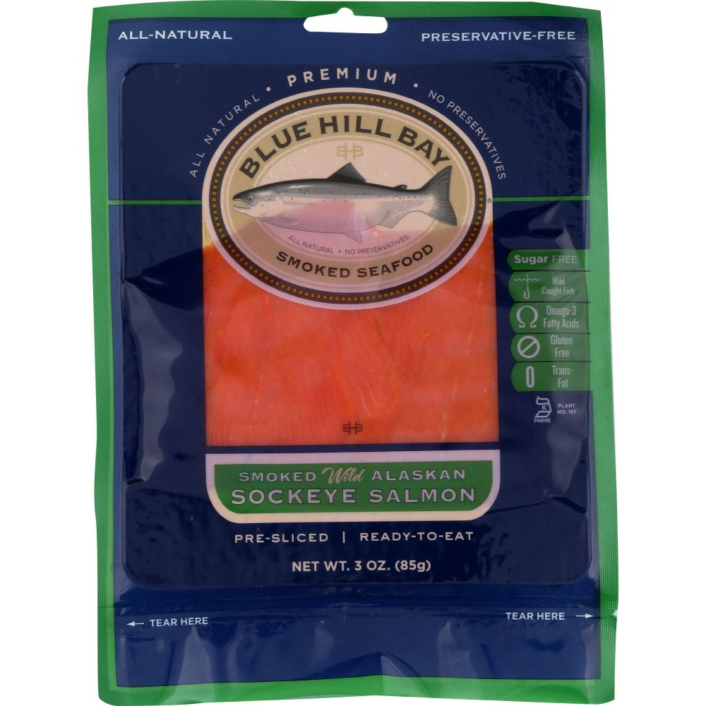 BLUE HILL BAY: Smoked Salmon Wild Alaskan Sockeye, 3 oz - #tag1# - #tag2#