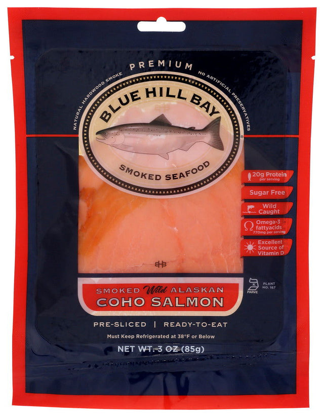 BLUE HILL BAY: Smoked Wild Coho Salmon, 3 oz - #tag1# - #tag2#