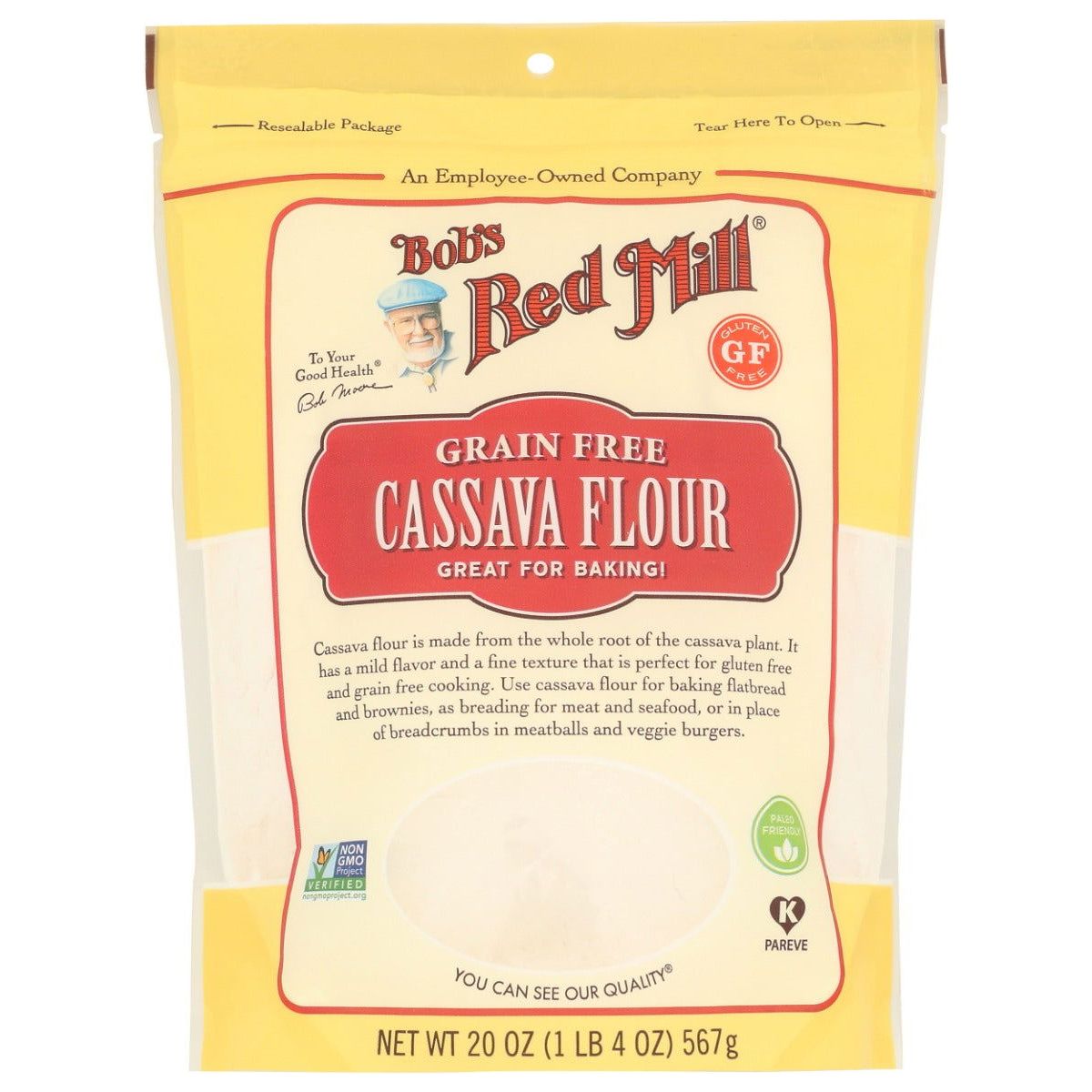 BOBS RED MILL: Cassava Flour, 20 oz - Sunshine Co Op. - #tag1# - #tag2# - #tag3# - #tag4#