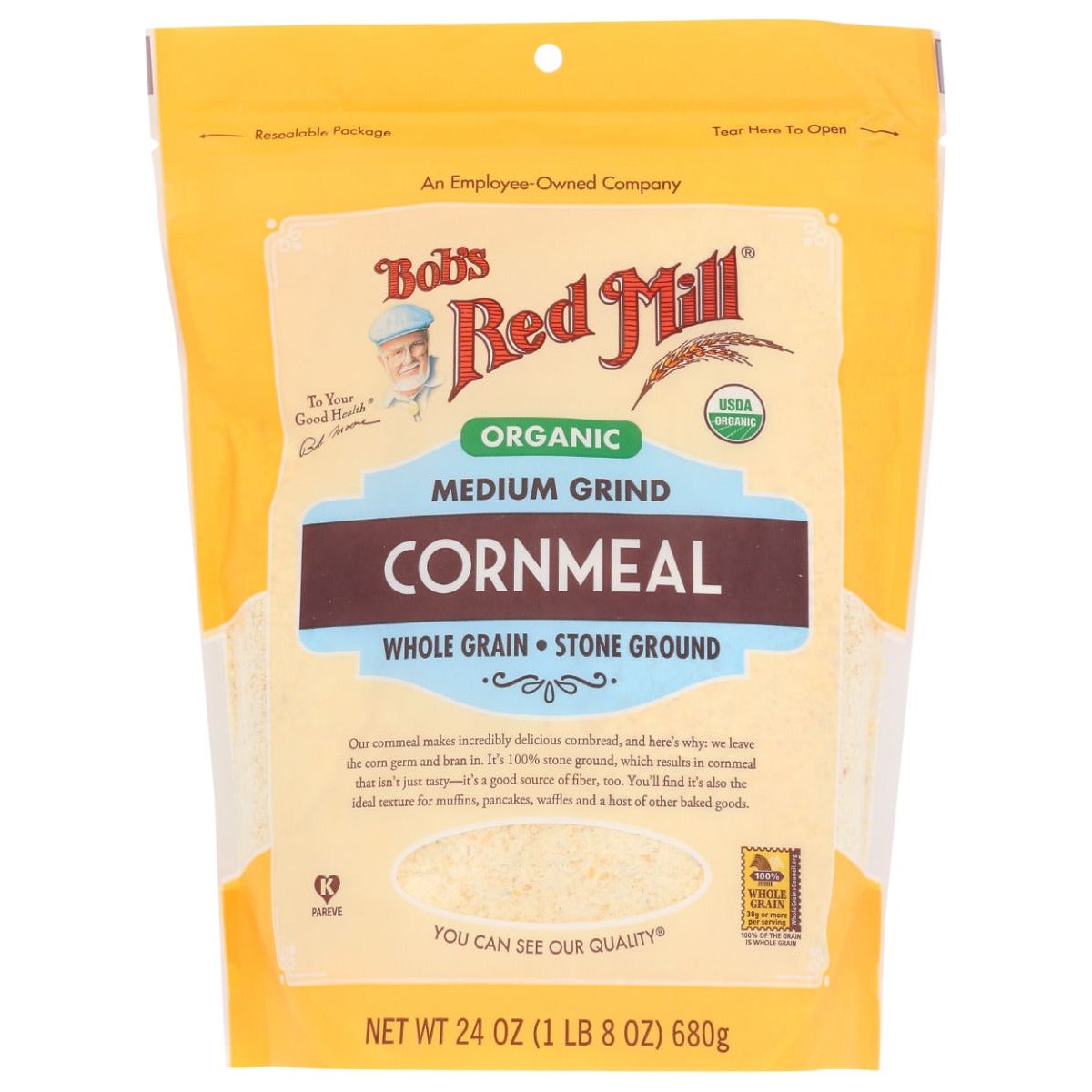BOBS RED MILL: Organic Medium Grind Cornmeal, 24 oz - #tag1# - #tag2#