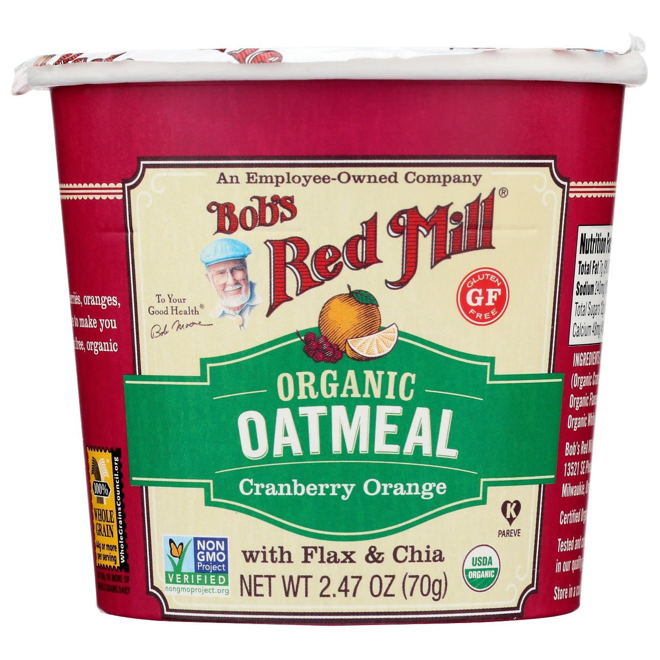 BOBS RED MILL: Organic Oatmeal Cup Cranberry Orange, 2.47 oz - #tag1# - #tag2#
