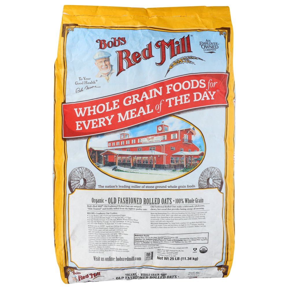 BOB'S RED MILL: Organic Old Fashion Rolled Oats Whole Grain, 25 lb - #tag1# - #tag2#