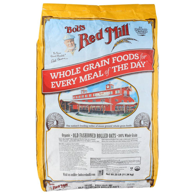 BOB'S RED MILL: Organic Old Fashion Rolled Oats Whole Grain, 25 lb - #tag1# - #tag2#