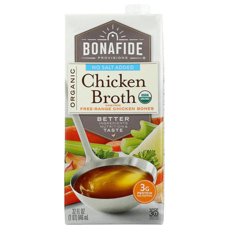 BONAFIDE: Broth Chicken No Salt Og, 32 fo - #tag1# - #tag2#