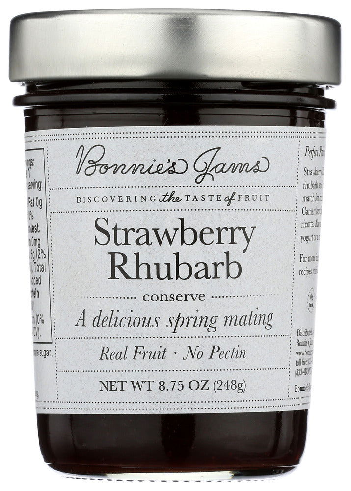 BONNIES JAMS: Jam Strawberry Rhubarb, 8.75 oz - #tag1# - #tag2#