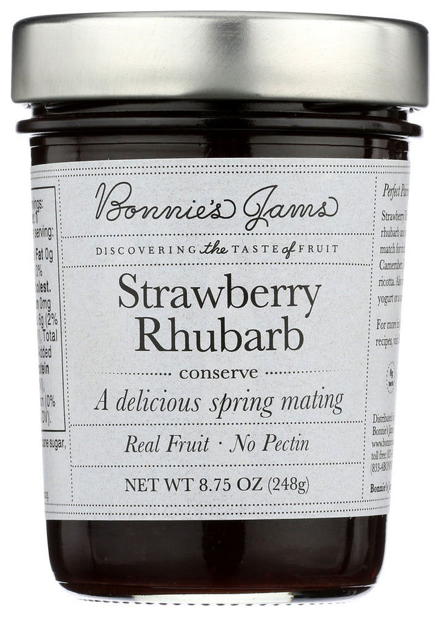 BONNIES JAMS: Jam Strawberry Rhubarb, 8.75 oz - #tag1# - #tag2#
