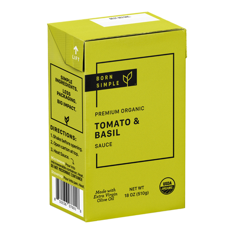 BORN SIMPLE: Sauce Tomato & Basil Org, 18 OZ - #tag1# - #tag2#