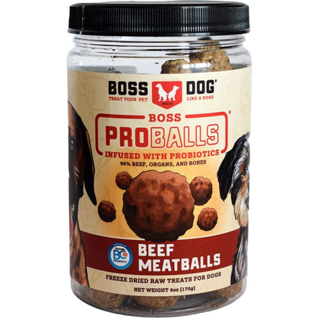 BOSS DOG BRAND INC: Proballs Beef Meatball Freeze Dried Raw Dog Treat, 6 oz - #tag1# - #tag2#