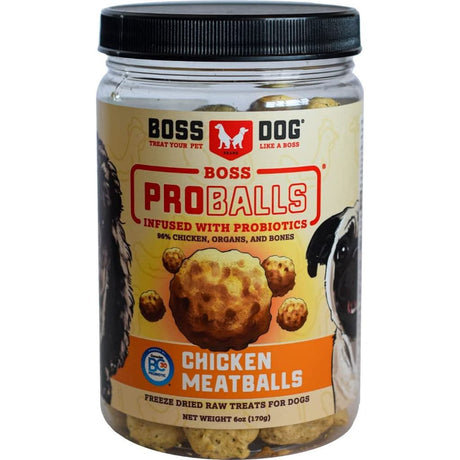BOSS DOG BRAND INC: Proballs Chicken Meatball Freeze Dried Raw Dog Treat, 6 oz - #tag1# - #tag2#