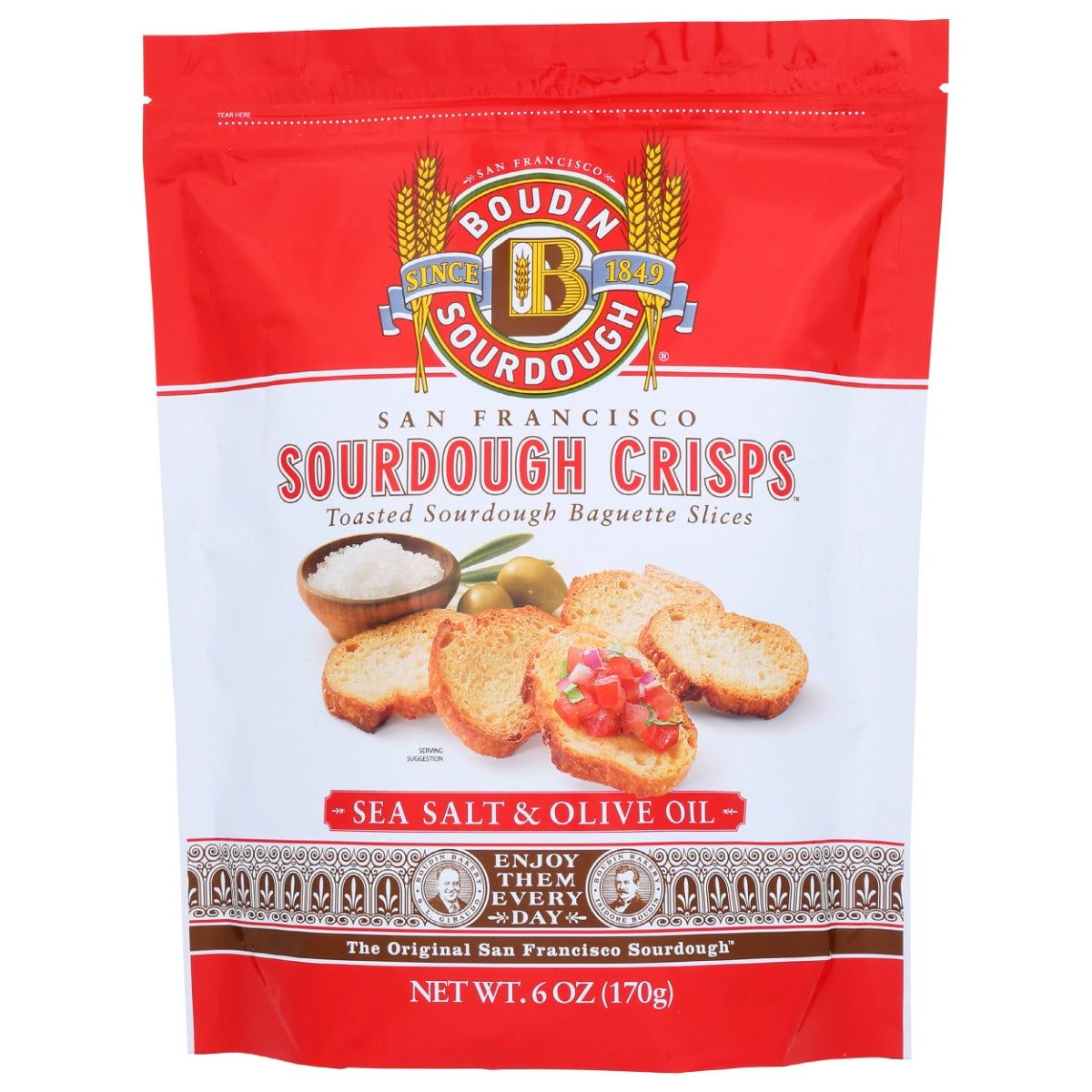 BOUDIN SOURDOUGH: Sourdough Crisps Sea Salt Olive Oil, 6 oz - #tag1# - #tag2#