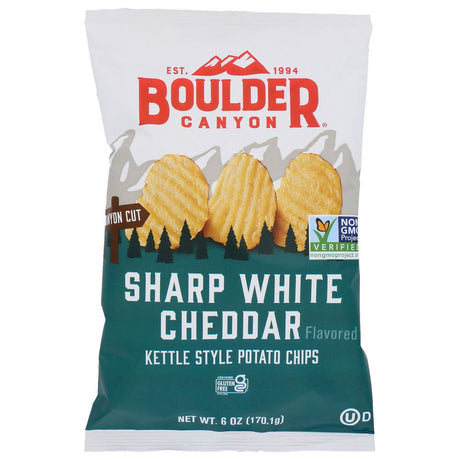 BOULDER CANYON: Canyon Cut Sharp White Cheddar Kettle Cooked Chips, 6 oz - #tag1# - #tag2#