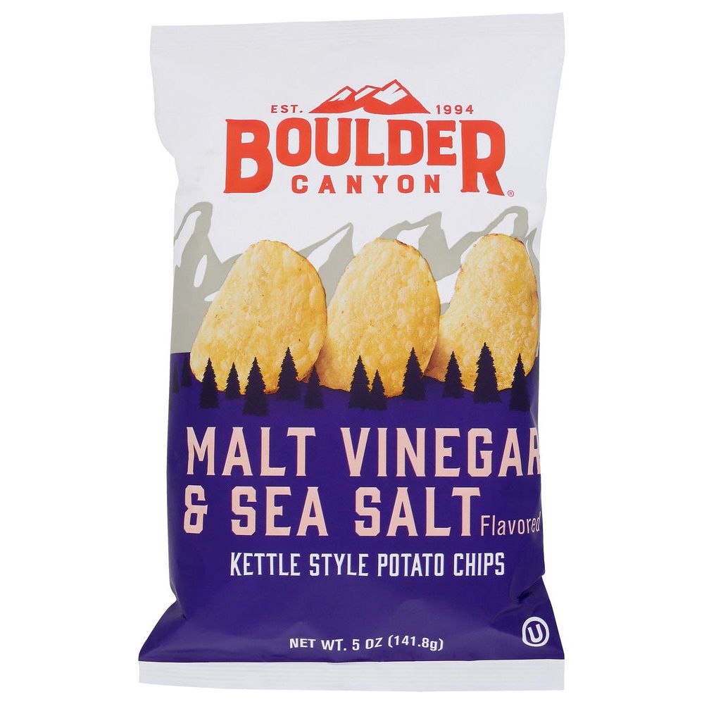 BOULDER CANYON: Kettle Cooked Potato Chips Malt Vinegar and Sea Salt, 5 oz - #tag1# - #tag2#