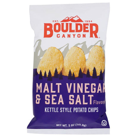 BOULDER CANYON: Kettle Cooked Potato Chips Malt Vinegar and Sea Salt, 5 oz - #tag1# - #tag2#