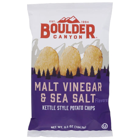 BOULDER CANYON: Malt Vinegar & Sea Salt Kettle Chips, 6.5 oz - #tag1# - #tag2#