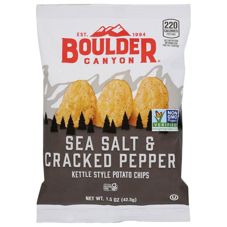 BOULDER CANYON: Sea Salt & Cracked Pepper Kettle Cooked Potato Chips, 1.5 oz - #tag1# - #tag2#