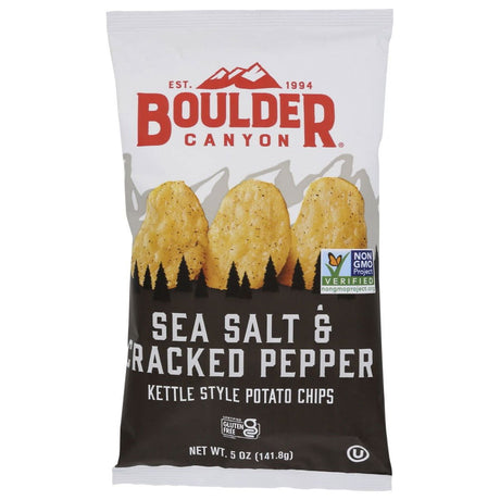 BOULDER CANYON: Sea Salt and Cracked Pepper Kettle Style Potato Chips, 5 oz - Sunshine Co Op. - #tag1# - #tag2# - #tag3# - #tag4#