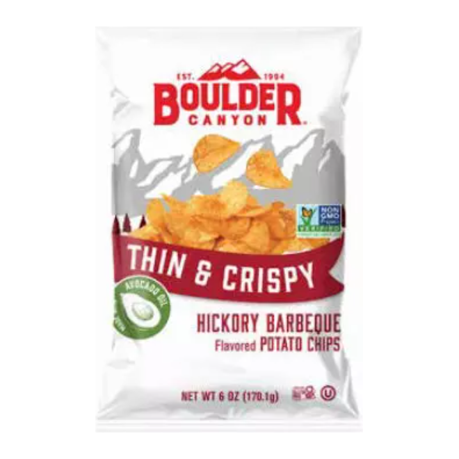 BOULDER CANYON: Thin and Crispy Hickory BBQ Potato Chips, 6 oz - #tag1# - #tag2#
