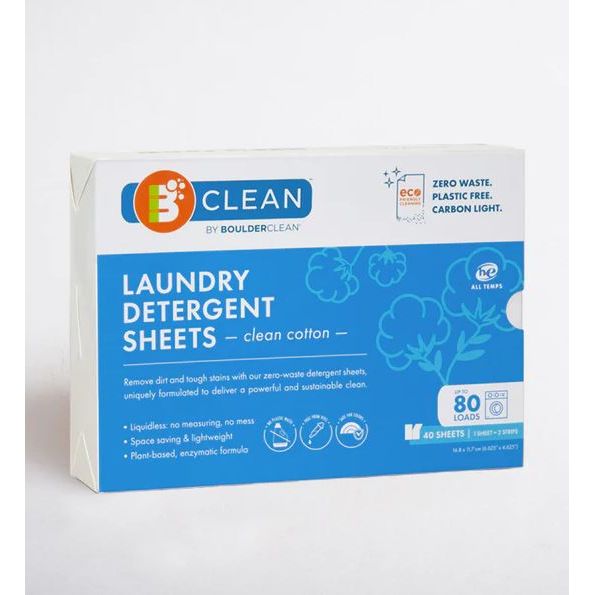 BOULDER CLEAN: Clean Cotton Laundry Detergent Sheets, 40 ct - #tag1# - #tag2#