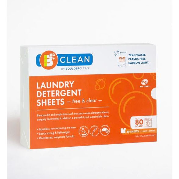 BOULDER CLEAN: Free And Clear Laundry Detergent Sheets, 40 ct - #tag1# - #tag2#