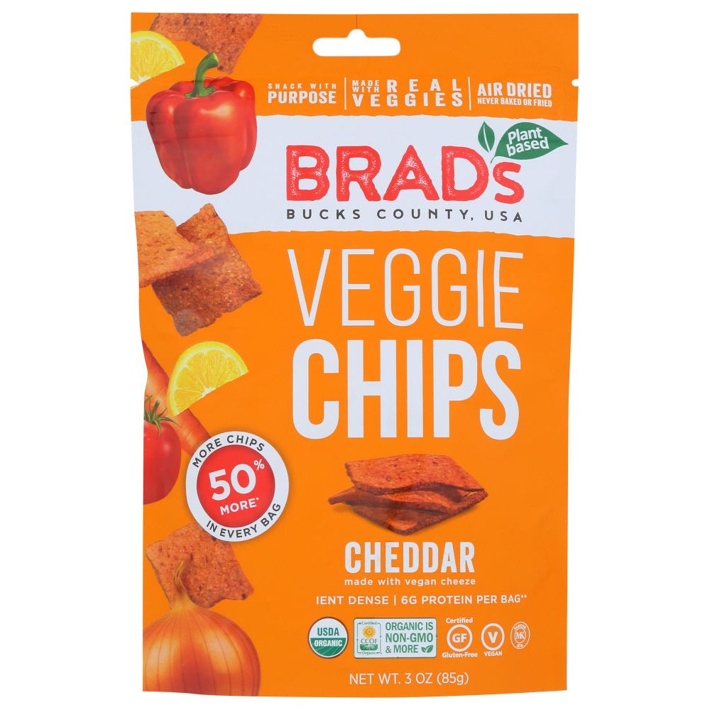 BRADS PLANT BASED: Veggie Chips Cheddar, 3 oz - #tag1# - #tag2#