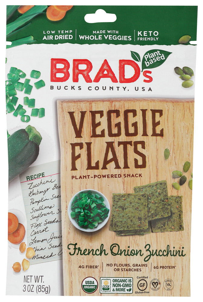 BRADS PLANT BASED: Veggie Flats French Onion Zucchini, 3 oz - #tag1# - #tag2#