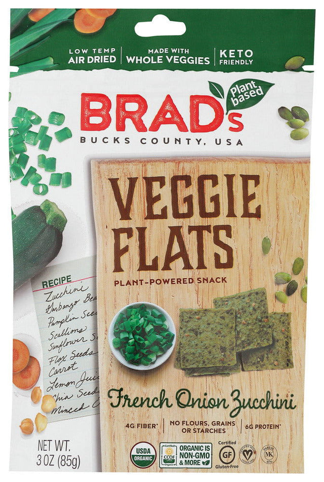 BRADS PLANT BASED: Veggie Flats French Onion Zucchini, 3 oz - #tag1# - #tag2#
