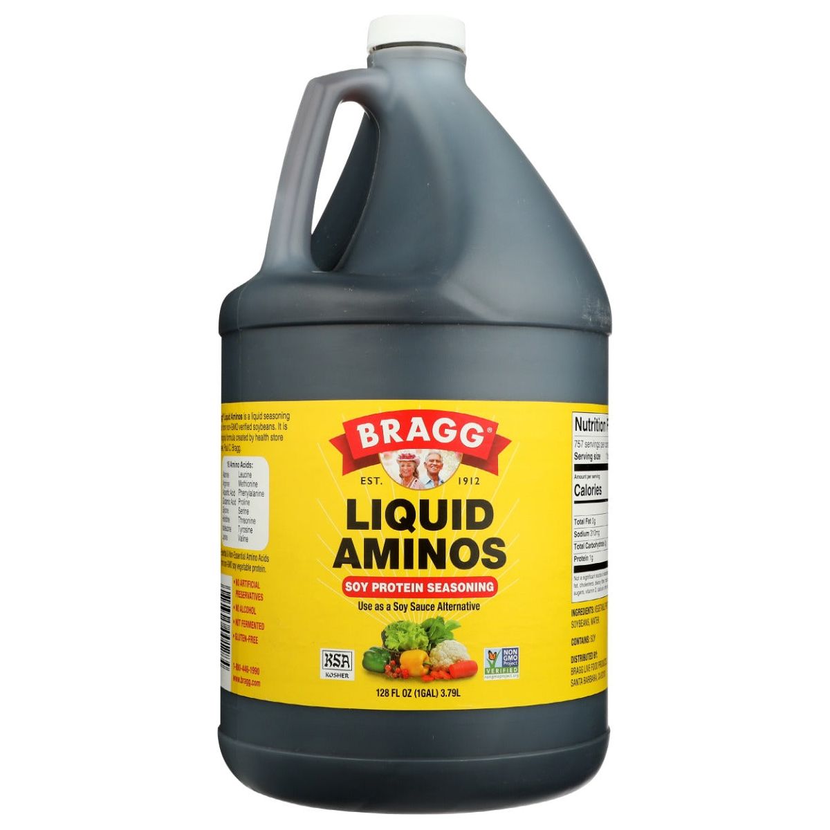 BRAGG: Liquid Aminos All Purpose Seasoning Natural Soy Sauce Alternative, 1 ga - #tag1# - #tag2#