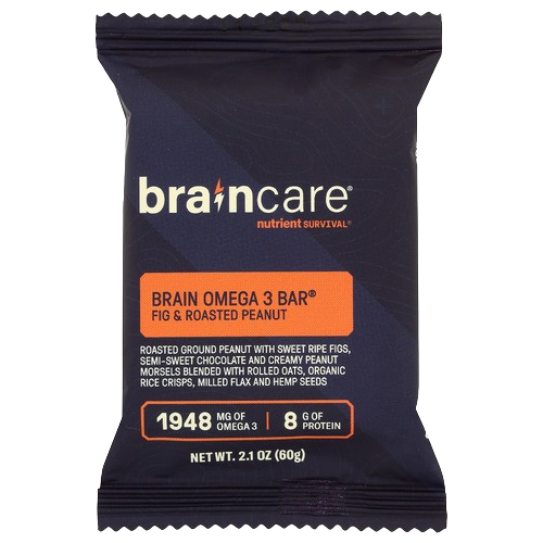 BRAINCARE: Brain Omega 3 Bar Fig and Roasted Peanut, 2.1 oz - #tag1# - #tag2#