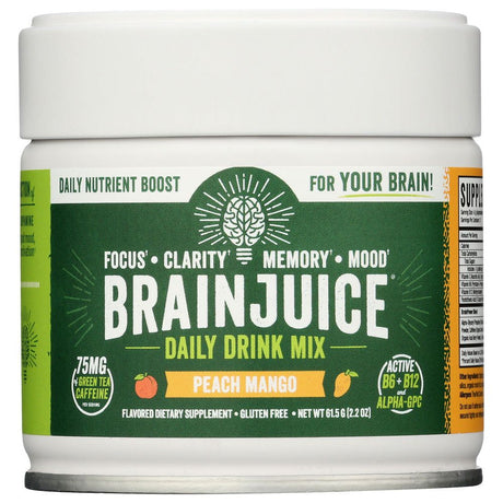 BRAINJUICE: Original Peach Mango Powder, 2.5 oz - #tag1# - #tag2#