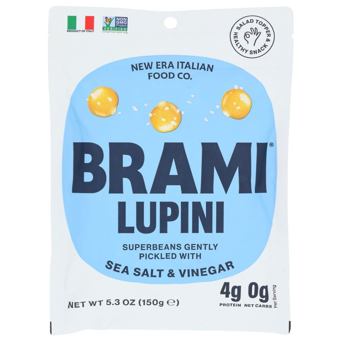BRAMI LUPINI SNACK: Sea Salt and Vinegar Lupini Beans, 5.3 oz - Sunshine Co Op. - #tag1# - #tag2# - #tag3# - #tag4#