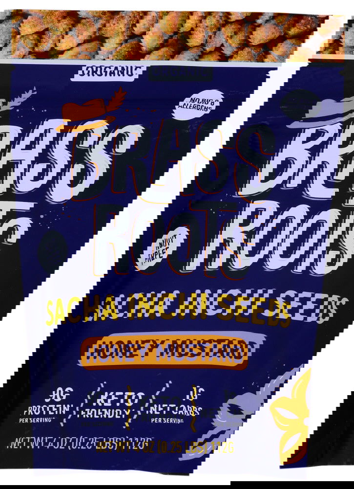 BRASS ROOTS: Sacha Inchi Seeds Honey Mustard, 4 oz - #tag1# - #tag2#