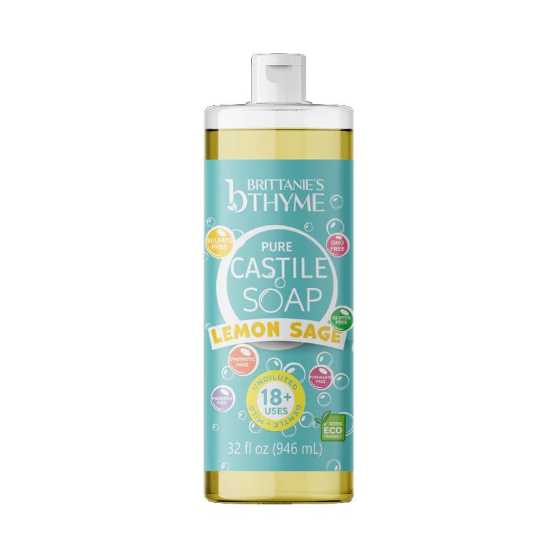 BRITTANIES THYME: Lemon Sage Pure Castile Liquid Soap, 32 fo - #tag1# - #tag2#
