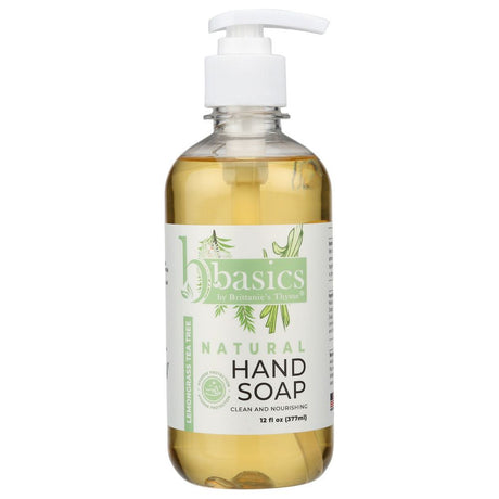 BRITTANIES THYME: Lemongrass Tea Tree Natural Hand Soap, 12 oz - #tag1# - #tag2#
