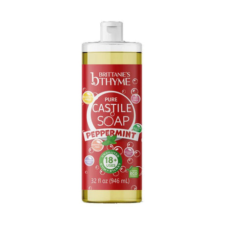 BRITTANIES THYME: Peppermint Pure Castile Liquid Soap, 32 fo - #tag1# - #tag2#