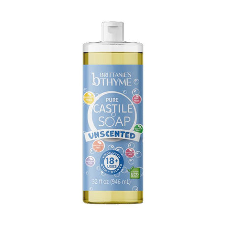 BRITTANIES THYME: Pure Castile Hand and Body Soap Unscented, 32 fo - #tag1# - #tag2#