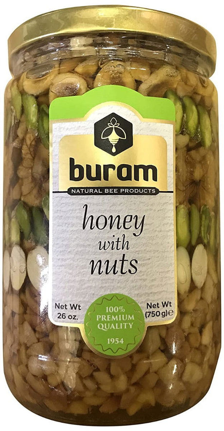 BURAM: Honey With Nuts, 26 oz - #tag1# - #tag2#