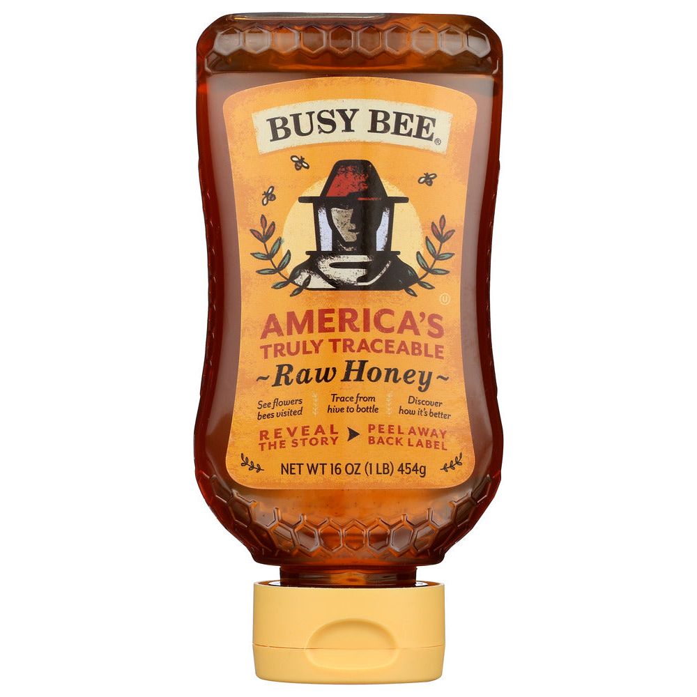 BUSY BEE: Raw Honey Usa Inverted Pet, 16 oz - #tag1# - #tag2#