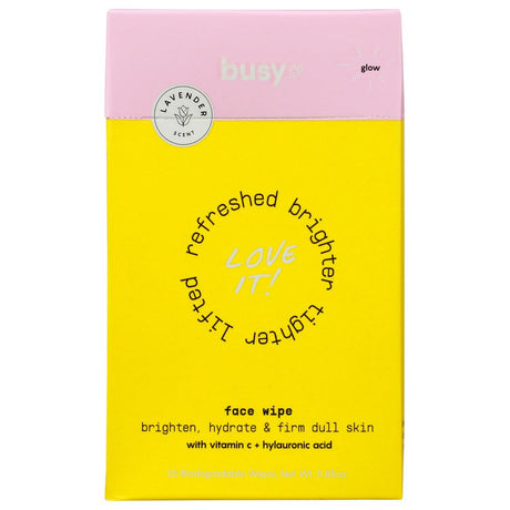 BUSY CO: Wipes Face Glow, 15 pc - #tag1# - #tag2#